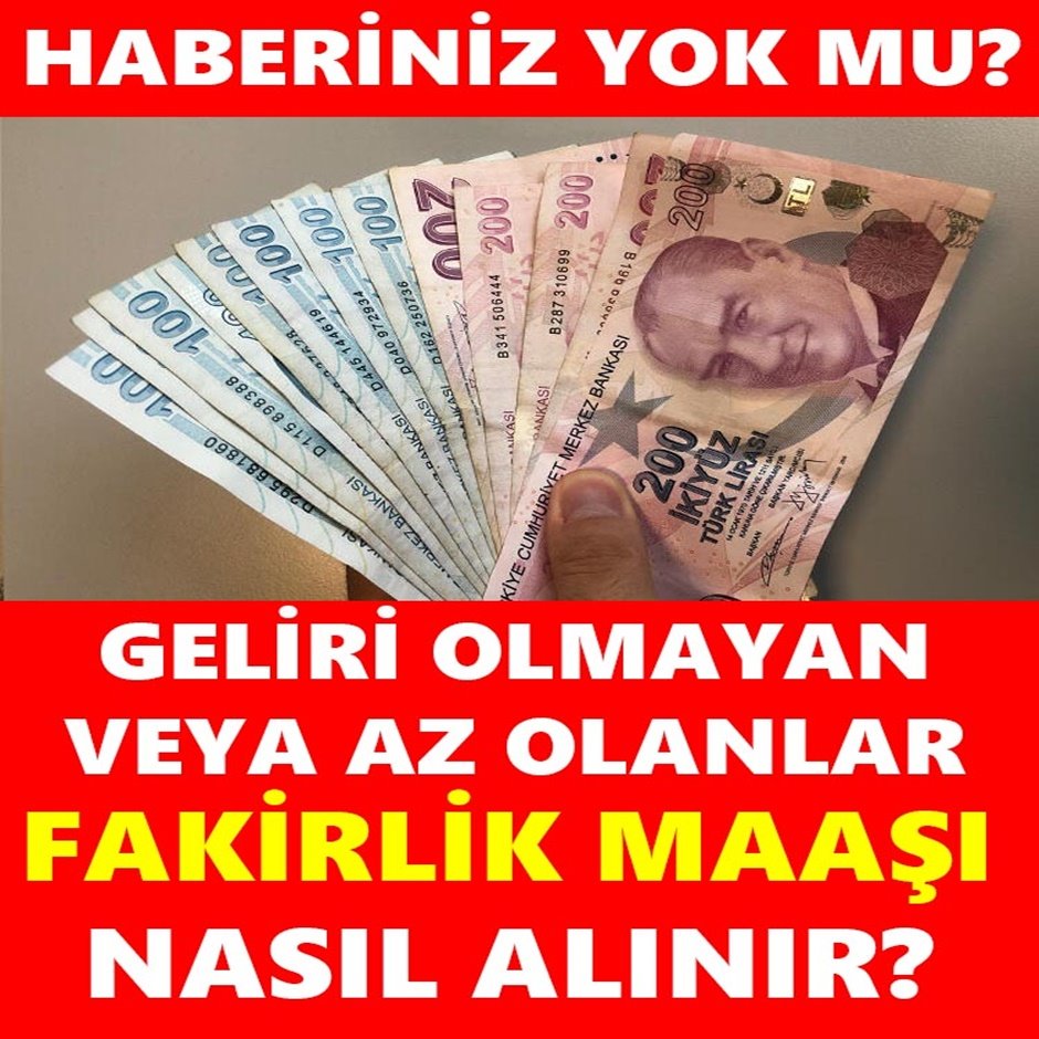 Geliri Olmayanlar Fakirlik Maaşı Alabilecek