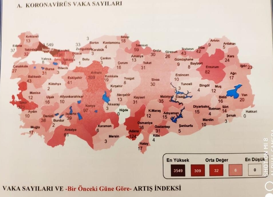 İl İl koronavirüs vaka sayıları