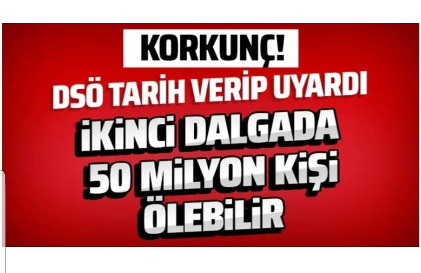 Korkunç açıklama! İkinci dalga sonbaharda 50 milyon kişi ölebilir