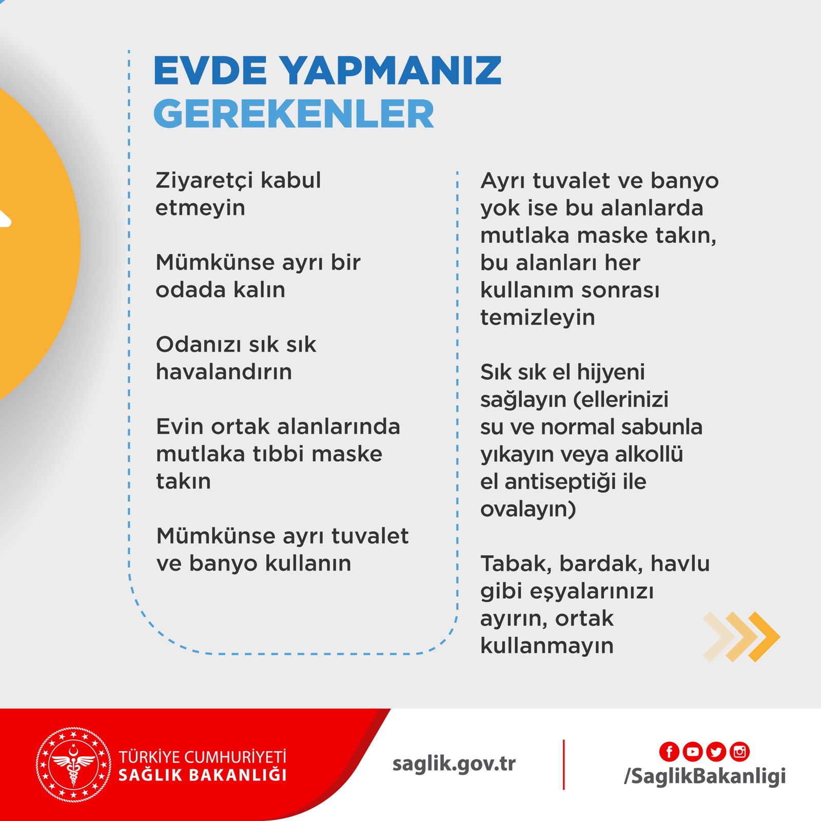 Korona Virüsüne tedbir için evde yapmanız gerekenler
