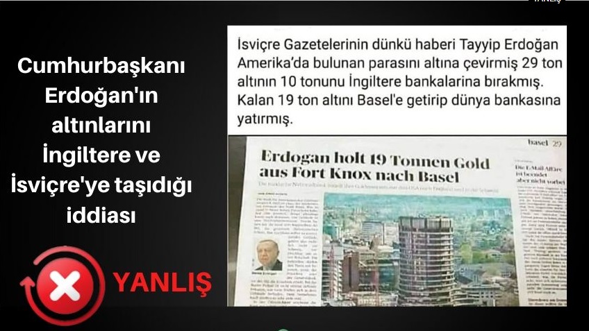 Cumhurbaşkanı Erdoğan’ın altınlarını İsviçre’ye taşıdığı iddiası