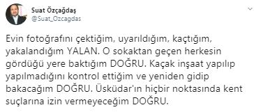 İlerleyen saatlerde CHP Üsküdar İlçe Başkanı Suat Özçağdaş'tan da ilk açıklama geldi.